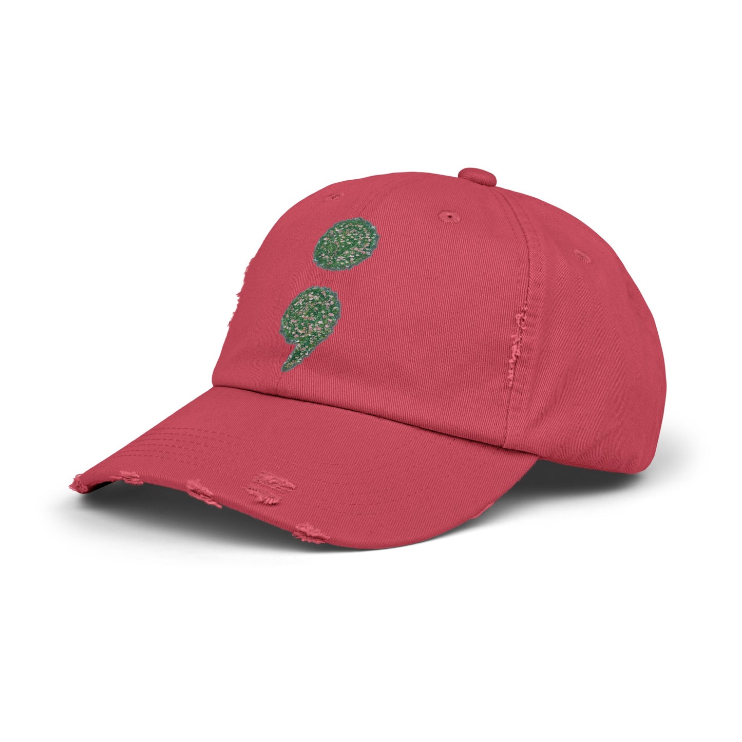 Flowers Semi-Colon Unisex Distressed Cap