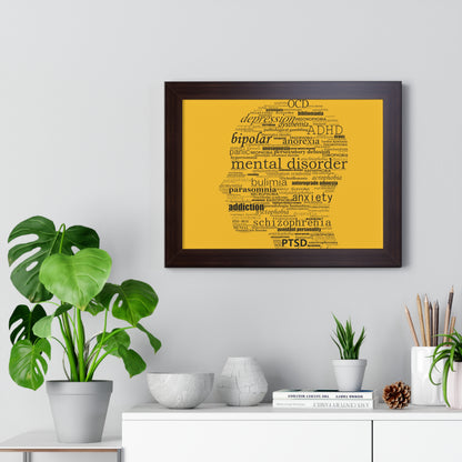 Mental Disorder Silhouette Framed Horizontal Poster