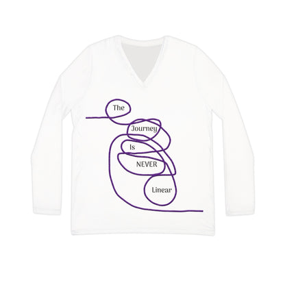 The Journey is Never Linear Long Sleeve V-neck Shirt