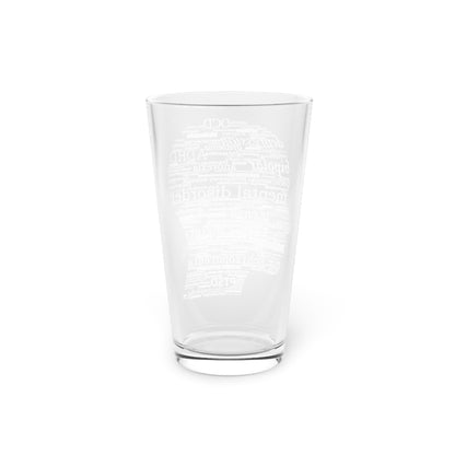 Mental Disorder Silhouette 16oz Pint Glass