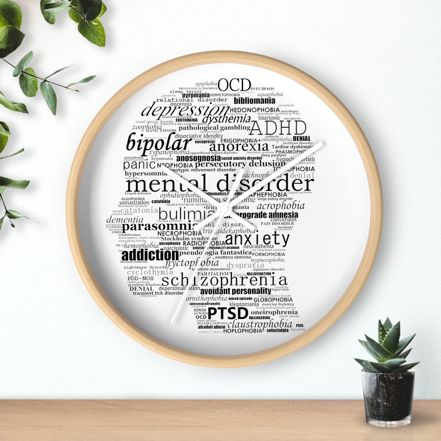 Mental Disorder Silhouette Wall Clock