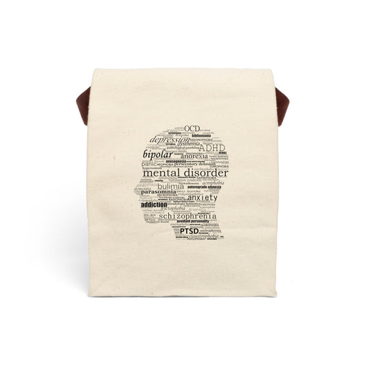 Mental Disorder Silhouette Canvas Lunch Bag With Strap