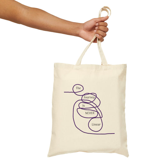 The Journey is Never Linear Cotton Canvas Tote Bag