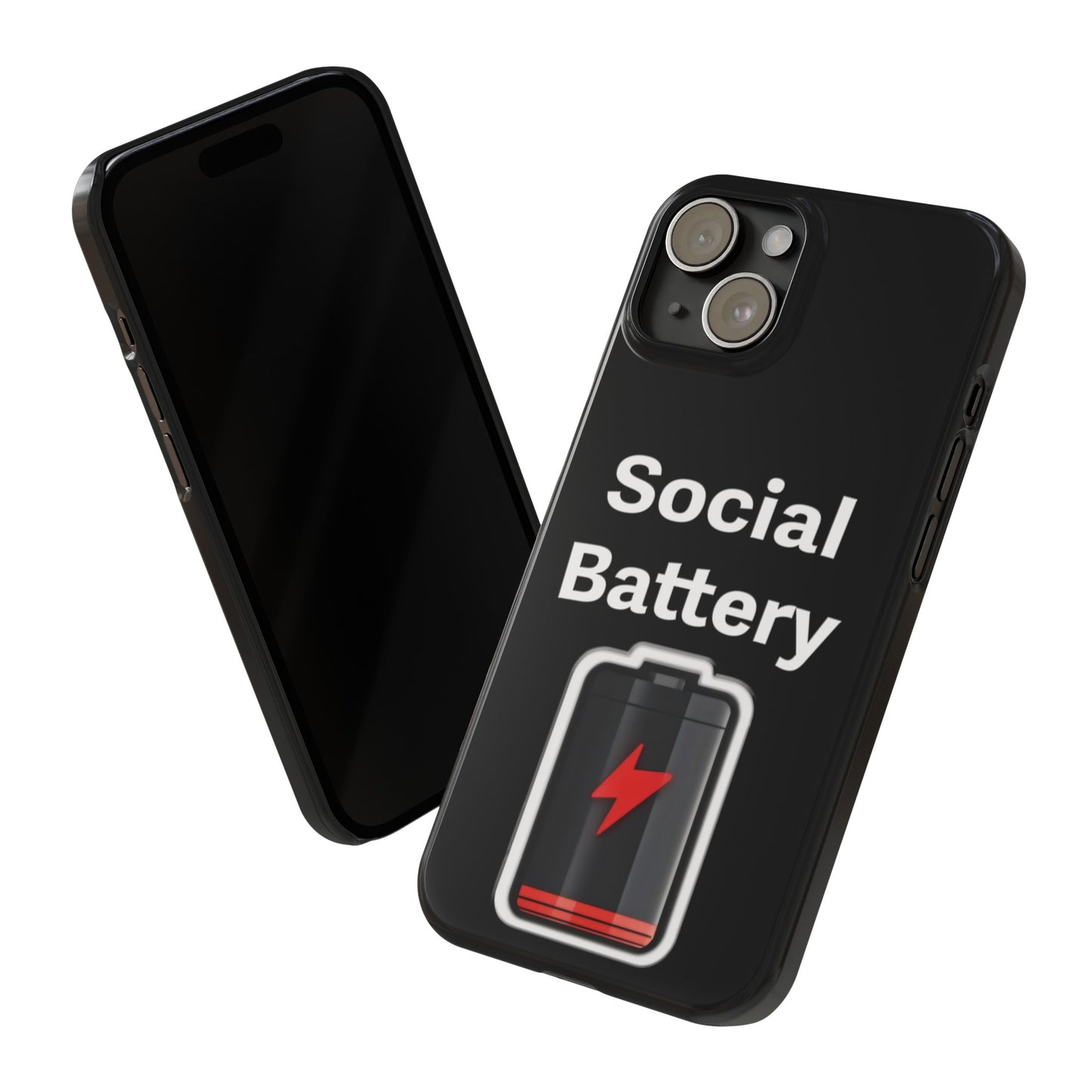 Social Battery Low Slim Phone Cases