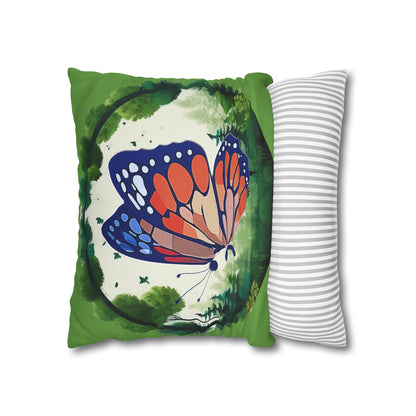 Semi-Colon Butterfly Spun Polyester Square Pillowcase