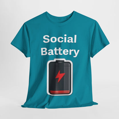 Social Battery Low Unisex Heavy Cotton Tee