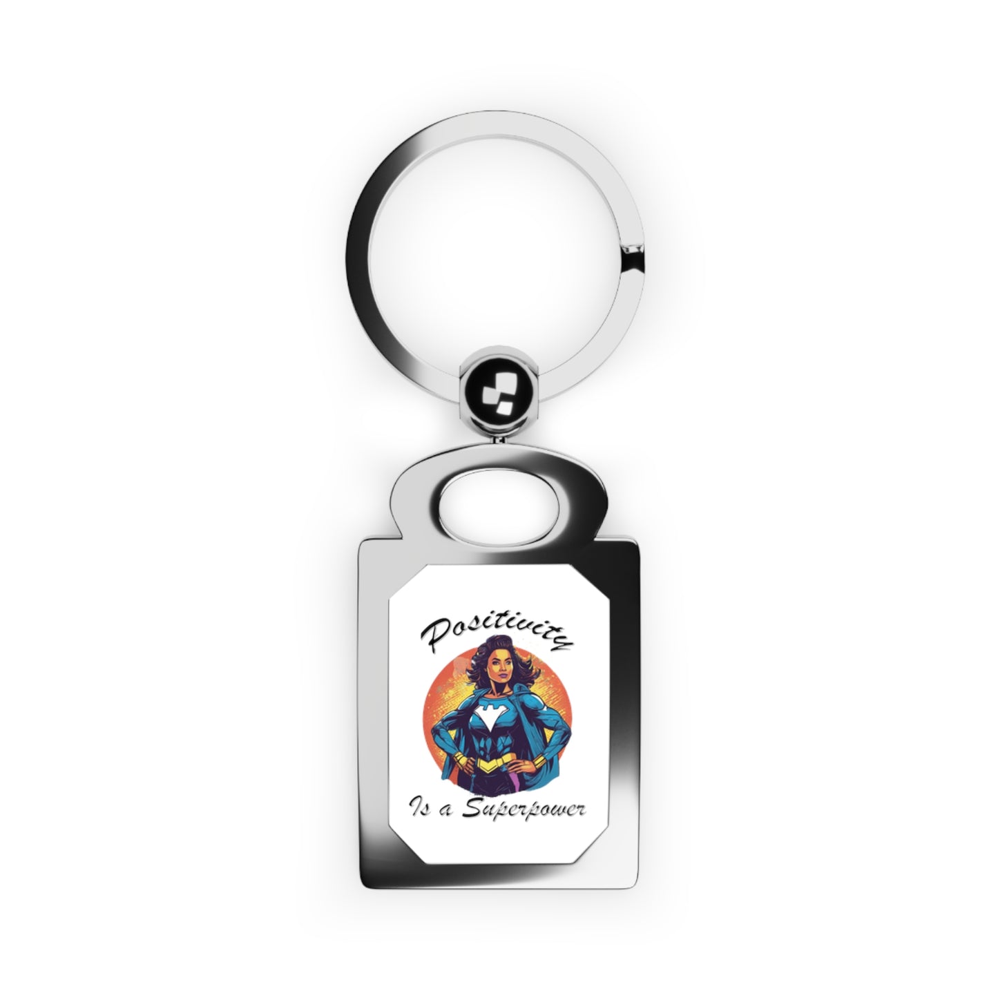 Positivity is a Superpower Female Superhero Rectangle Photo Keyring