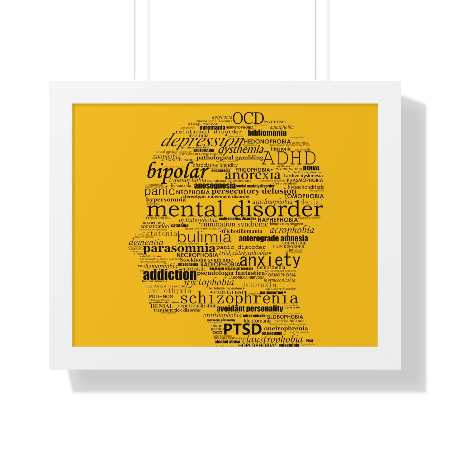 Mental Disorder Silhouette Framed Horizontal Poster