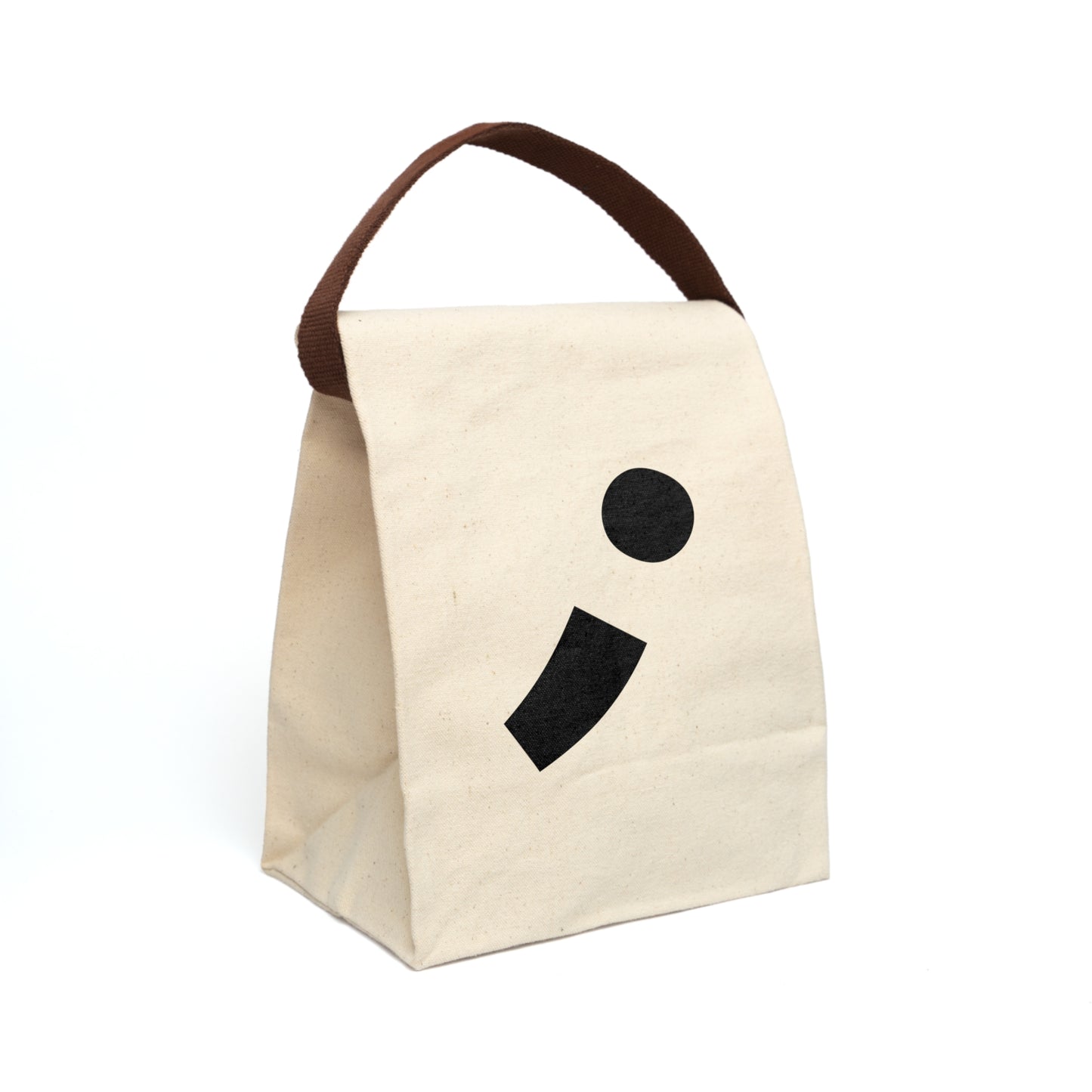 Semi-Colon ; Canvas Lunch Bag With Strap