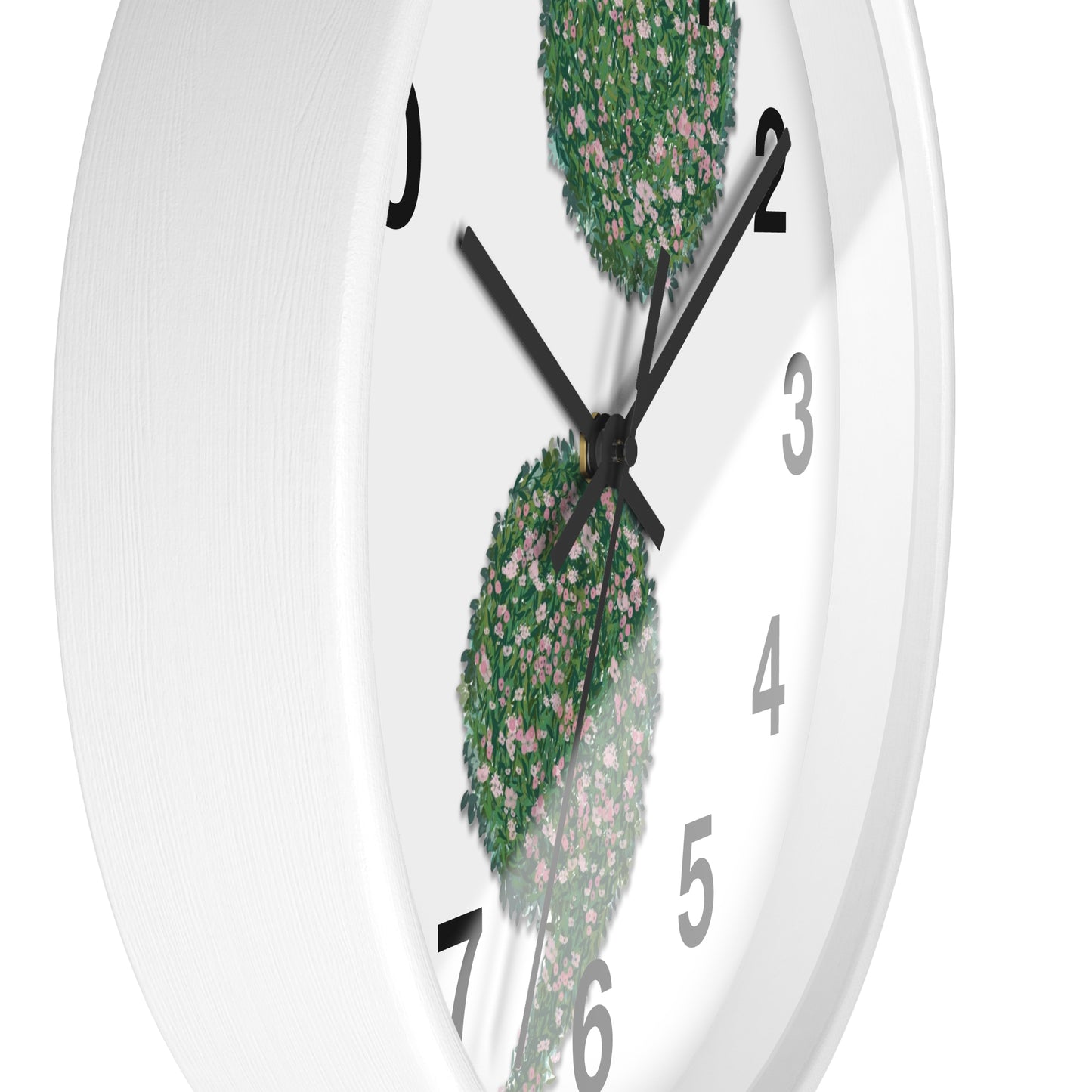 Flowers Semi-Colon Wall Clock