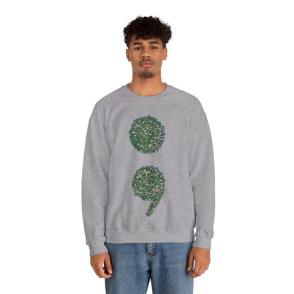 Flowers Semi-Colon Unisex Heavy Blend™ Crewneck Sweatshirt