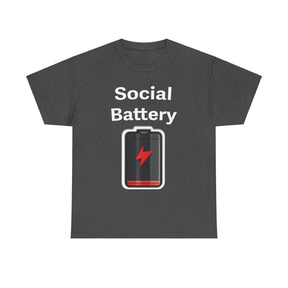 Social Battery Low Unisex Heavy Cotton Tee