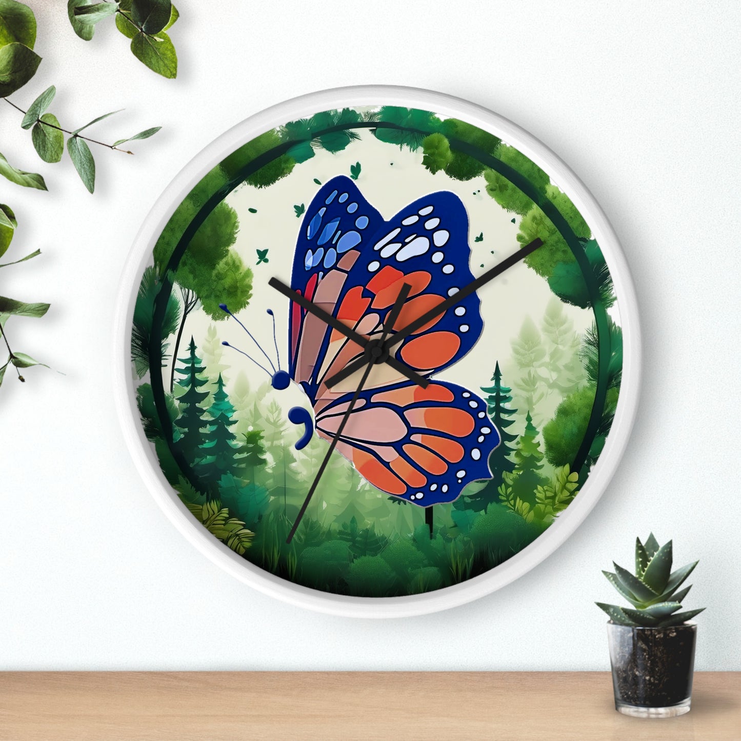 Semi-Colon Butterfly Wall Clock