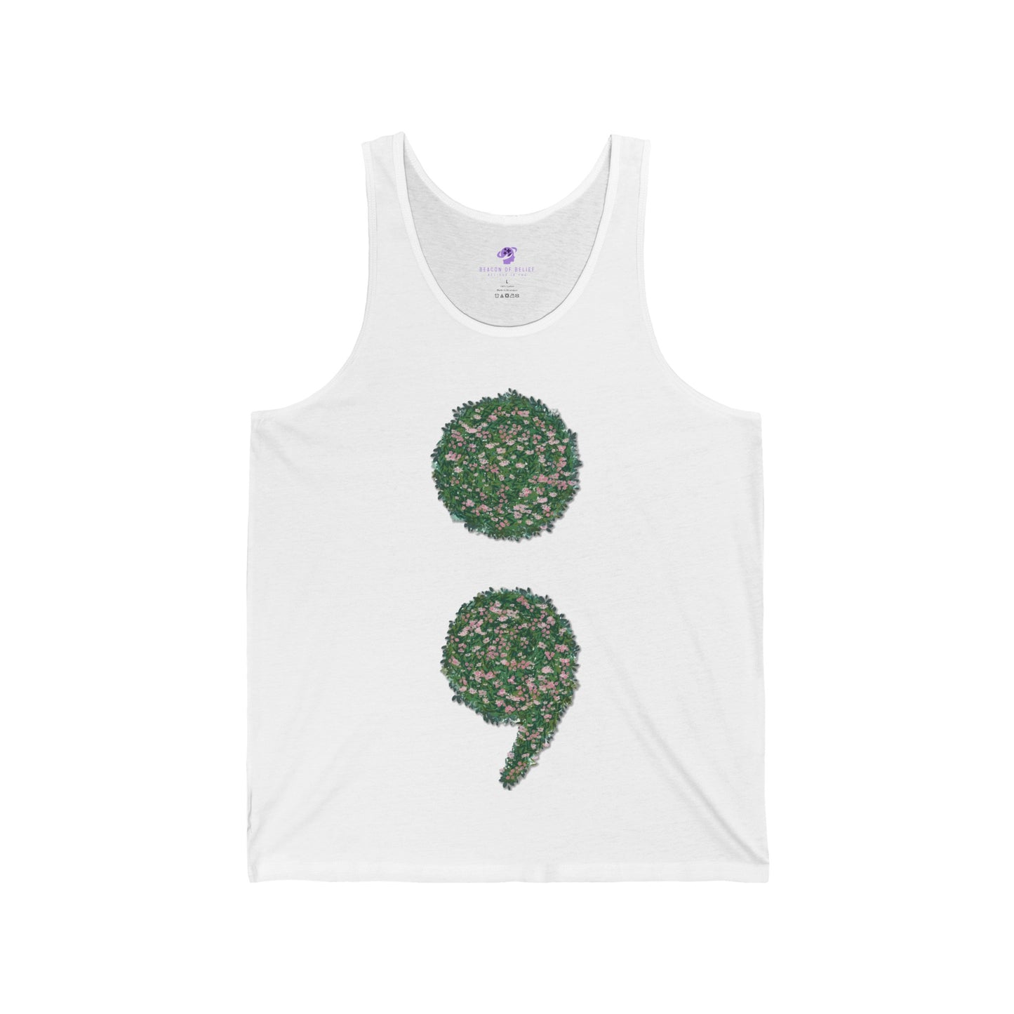 Flowers Semi-Colon Unisex Jersey Tank