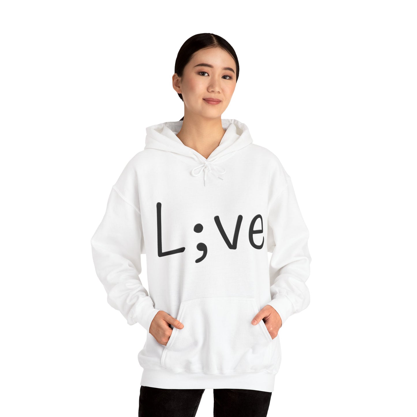 Semi-Colon L;ve Heavy Blend™ Hooded Sweatshirt