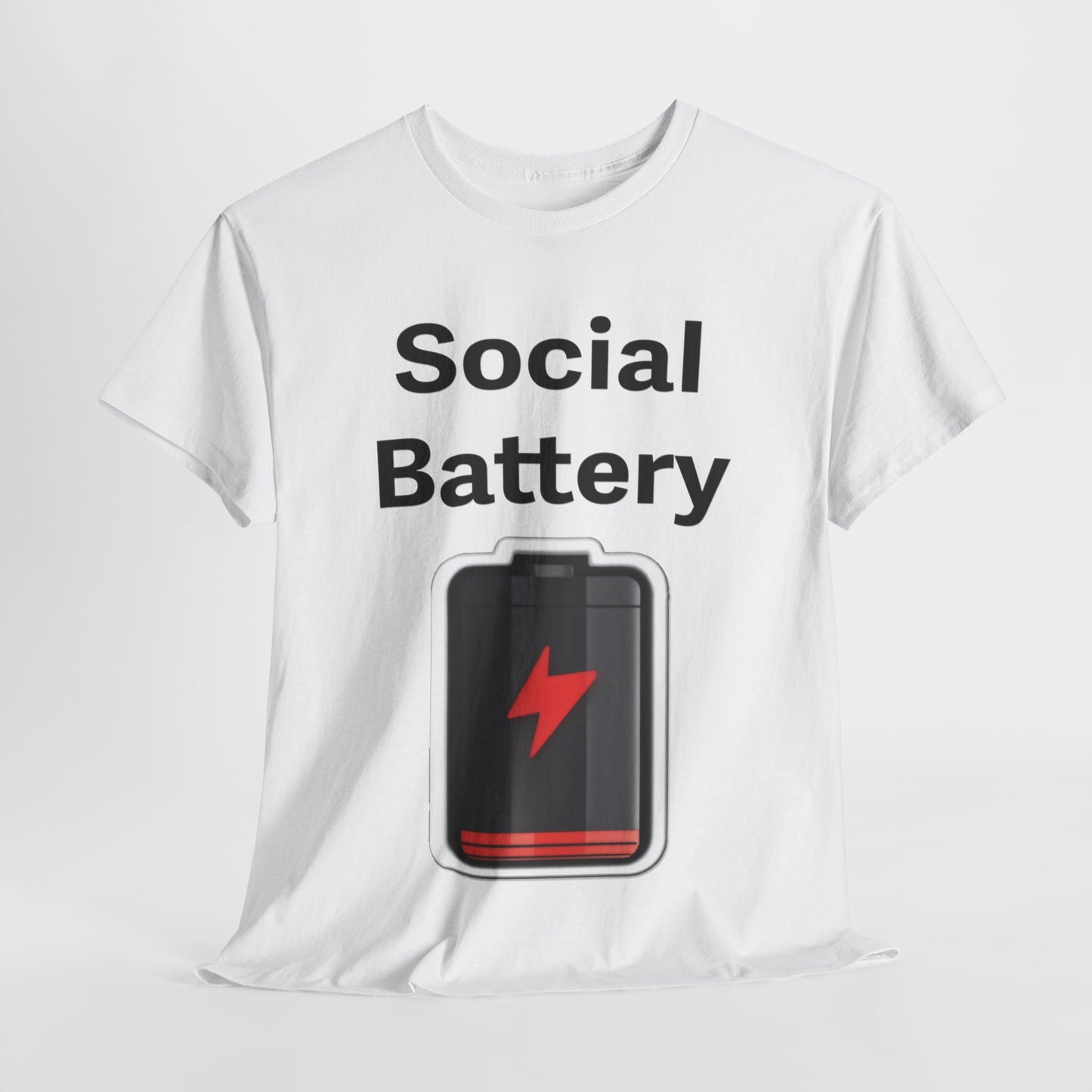 Social Battery Low Unisex Heavy Cotton Tee