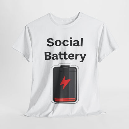 Social Battery Low Unisex Heavy Cotton Tee